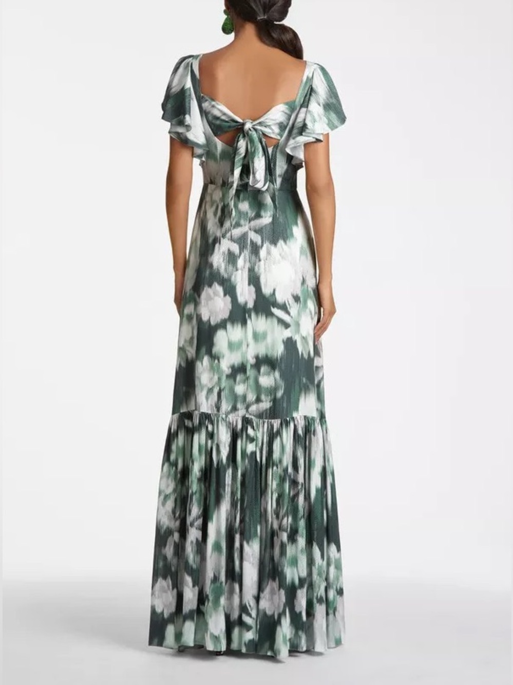 Sachin and Babi Green floral gown - Picture 2 of 4